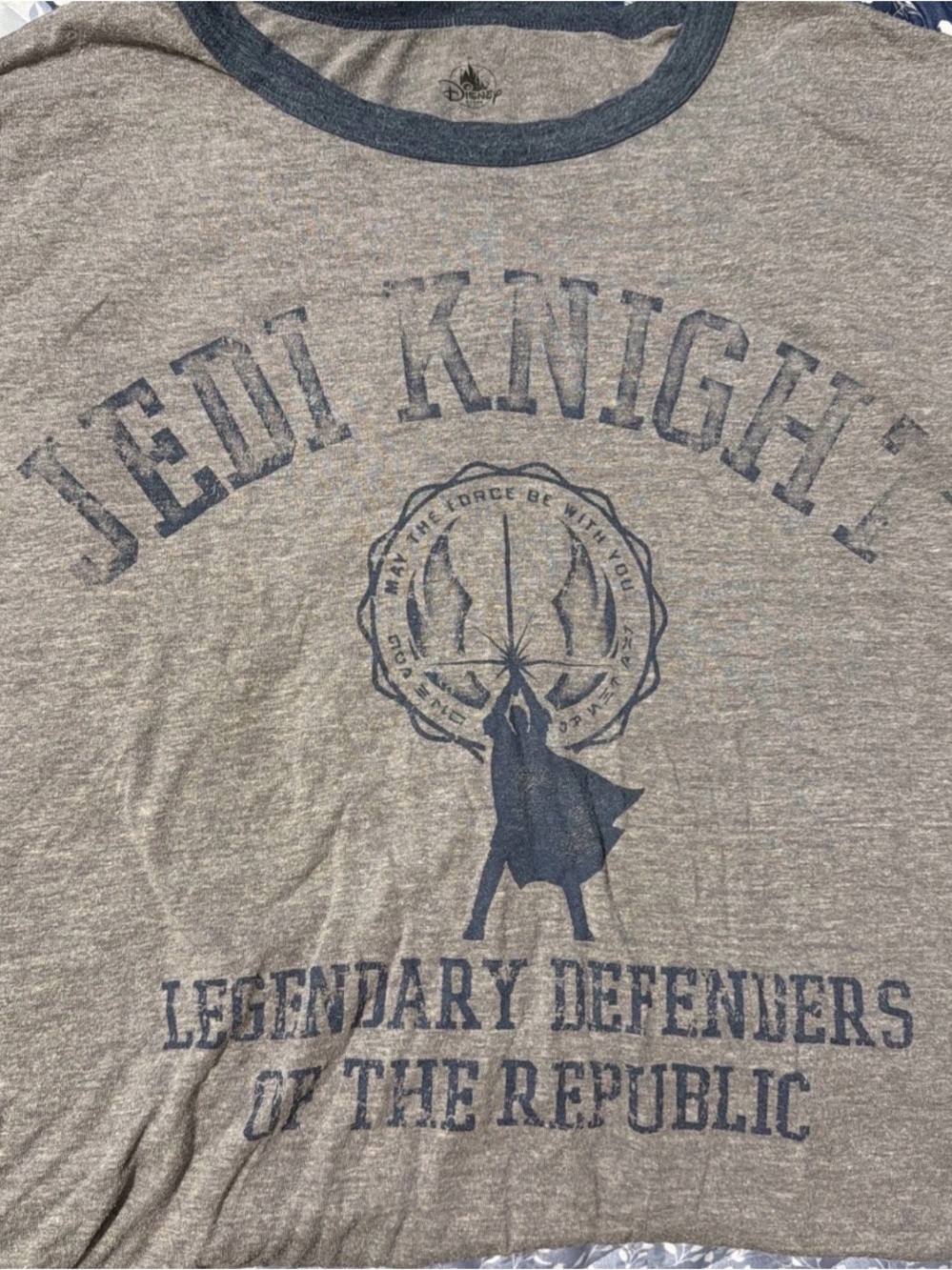 Disney Men's Gray Ringer Jedi Knight Graphic Tee